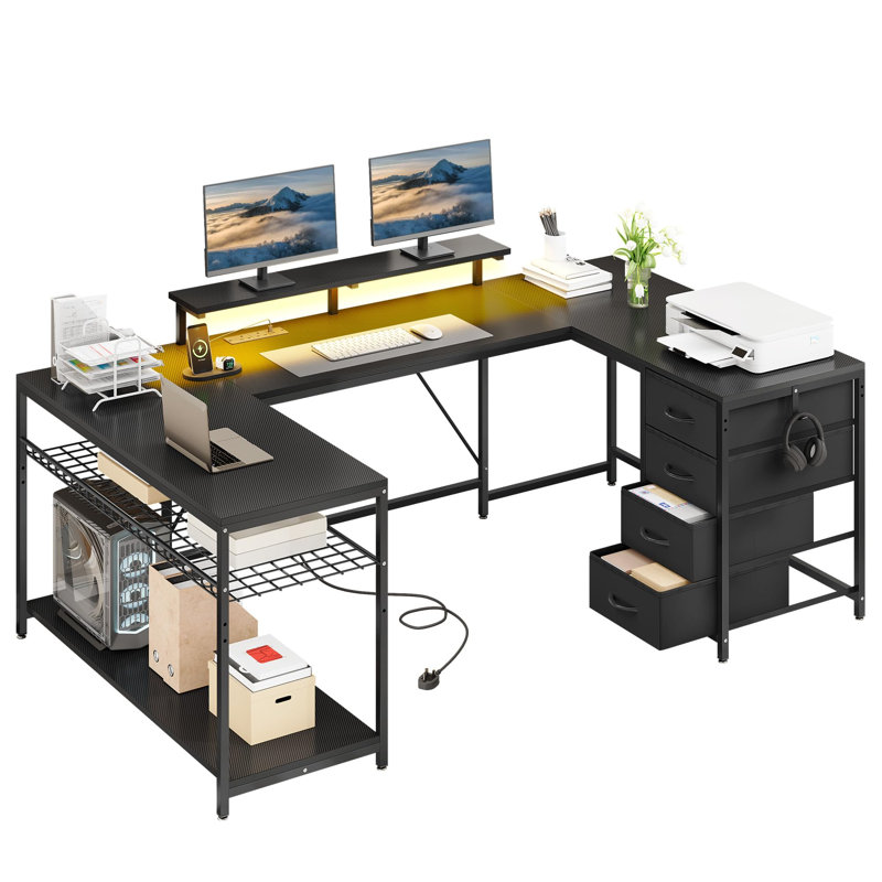Metal Base Computer Desk, Black