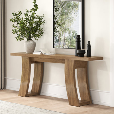 70.9-Inch Wood Console Table For Entryway Living Room, Farmhouse Extra Long Sofa Tables For Hallway Couch Foyer Entrance, Natural Brown