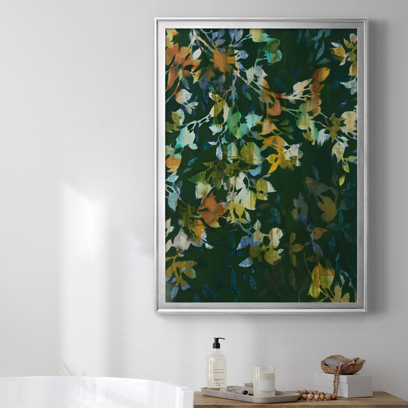 Toile encadrée de qualité supérieure Whirlwind II - prête à être accrochée, H 36,5 po x l 26,5 po, Argent argent