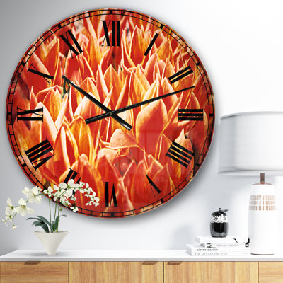 Fleurs de tulipes dans le parc Keukenhof - Horloge murale traditionnelle