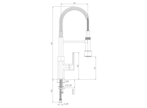 Piralla Ovo Pull Down Kitchen Faucet, Chrome