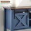 Entryway Table with Storage Shelf, Sliding Barn Doors Console Table for Living Room Hallway-2025633663