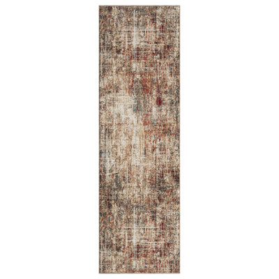 Holsworthy Abstract Area Rug in Ivory/Brown