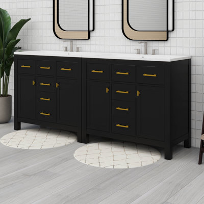 Ensemble de meuble-lavabo simple 72 po avec tiroirs et armoires 72 po