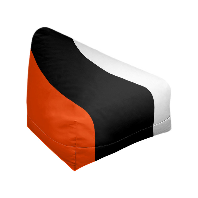 Bean Bag Cover, 30" H x 27" W x 2" D, Orange/Black/White