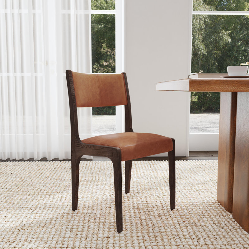 Wayne  Top Grain Leather Autumn Brown Dining Chair