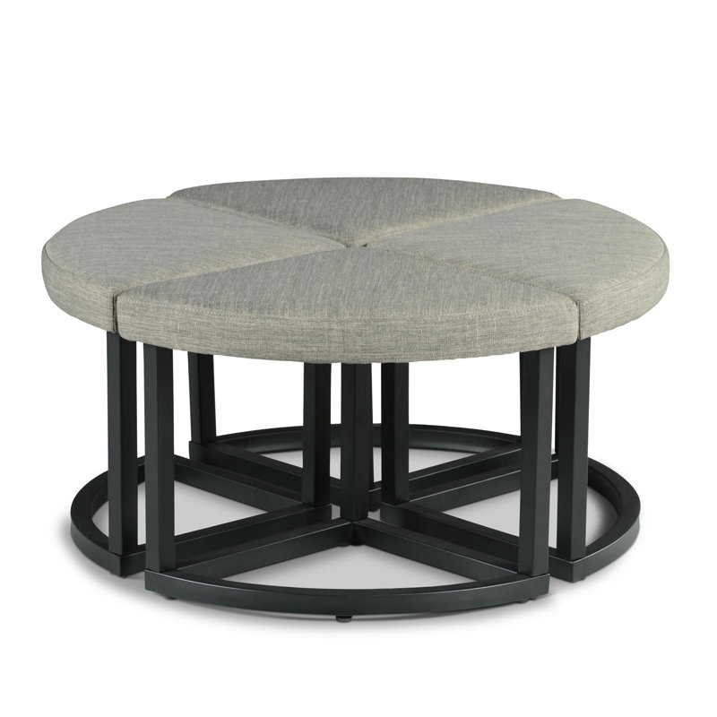 Yukon Dark Brown Wood Coffee Table with Stools