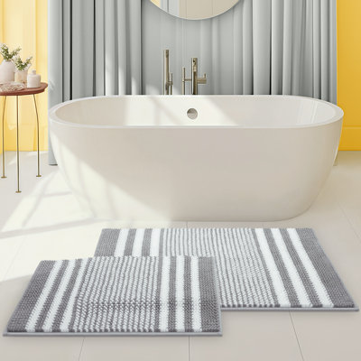 Non Slip Backing Quick Dry Machine Washable Modern Bath Mat