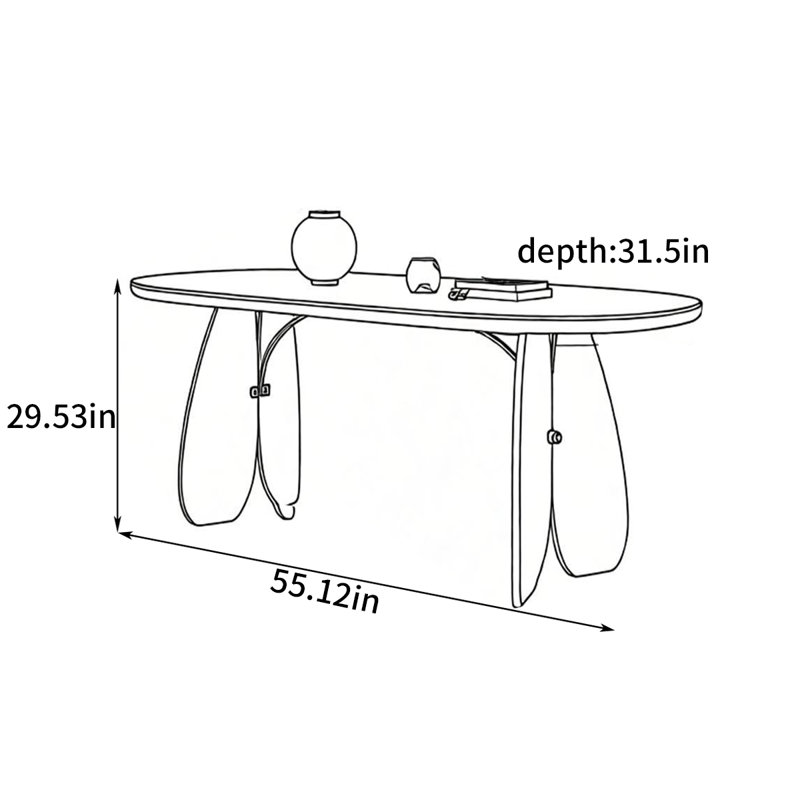 Table de salle à manger Slate, H 29,53 po x L 55,12 po x l 31,5 po