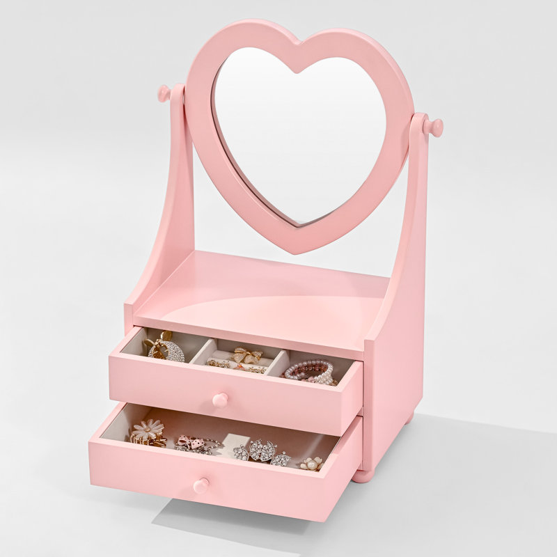 Boîte à bijoux en bois, Rose