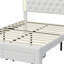 Princess Bed With LED Crown Headboard & Drawer(S), Faux Leather Storage Frame, White & Pink-1358110599-1351606873