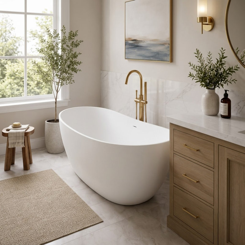 Baignoire de trempage autoportante 63 po