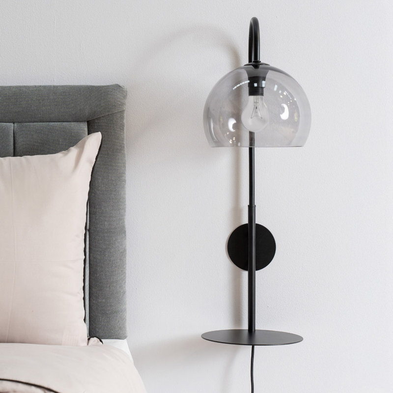 Glass Plug-in Flush Mounted Sconce, No