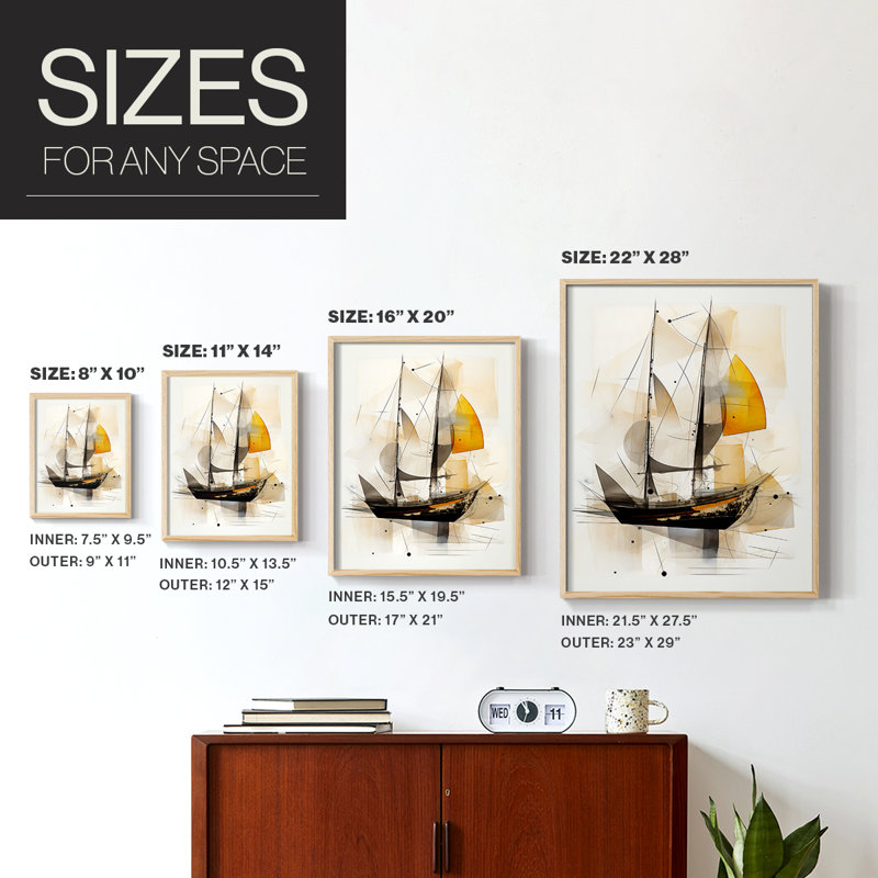 «NAUTICAL Series CCCCLII», reproduction encadrée - bois massif, H 11 po x l 9 po
