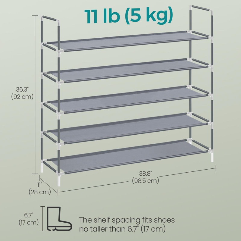 5-tier Shoe Rack, Dove Gray/Ink Black