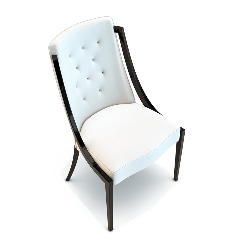 Volari Leather Dining Chair, Walnut, White