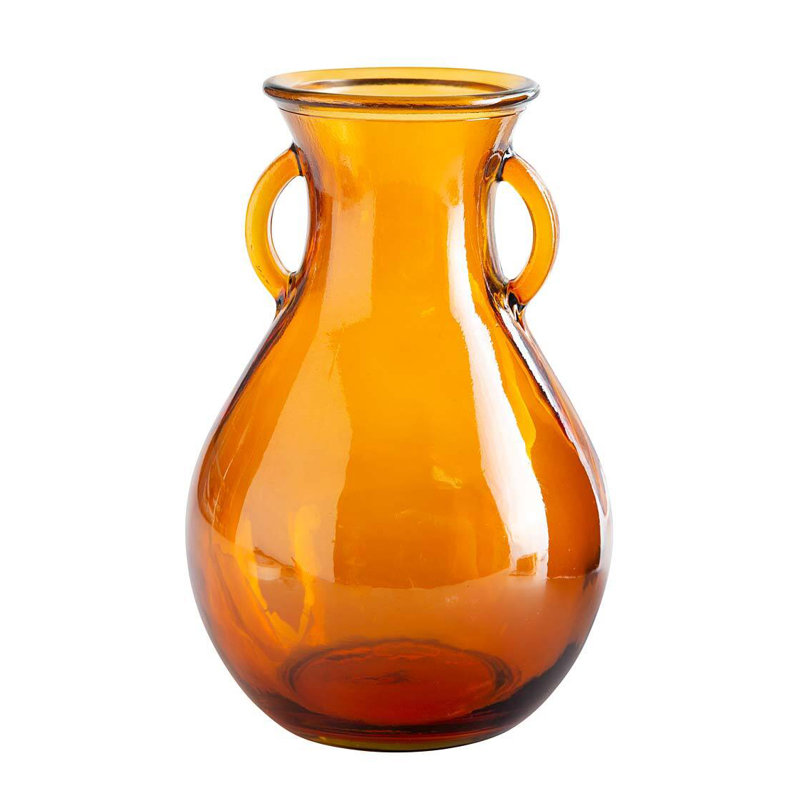 Xane Handmade Glass Table Vase, Orange