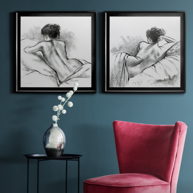 Doux dimanche I - impression sur toile encadrée 2 pièces, H 30,5 po x l 61 po x P 1,5 po, Noir