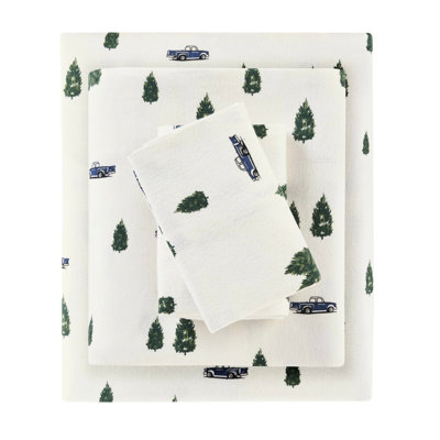 4 Pcs King Sheet , 100% Cotton Flannel, Soft Velvet Feel, Fully Elasticized Fitted Sheet, Twin/Full Fits 12" Mattress, Multicolor, Machine Washable Brushed On Both Sides, 72"W X 84"L + 14"D, Flat