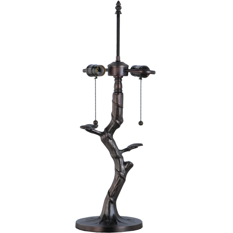 Blue Stained Glass 25" Table Lamp with Mahogany Bronze Base