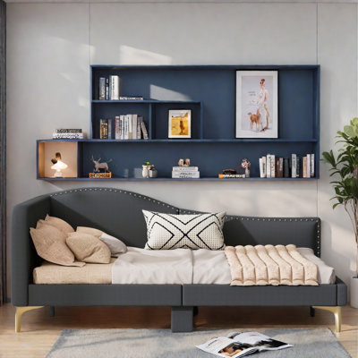 Upholstered Daybed With Headboard And Armrest