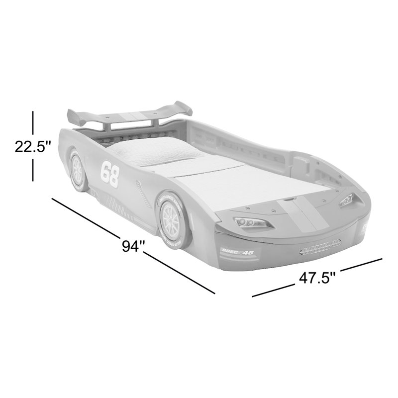Lit simple voiture de course Delta, rose, Rose