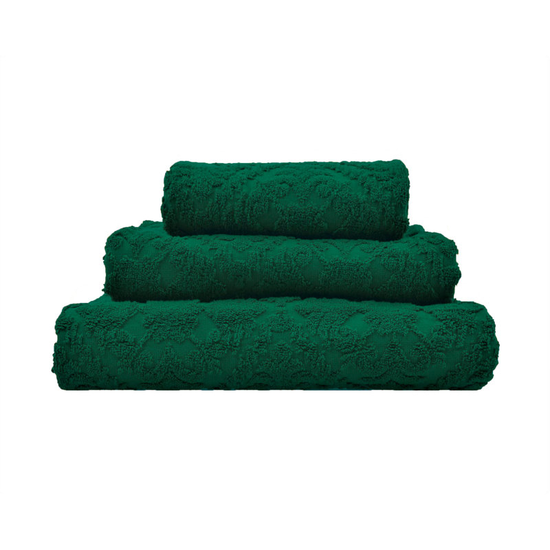 Welter Patterned Floral Hand Towel Single, Dark Green