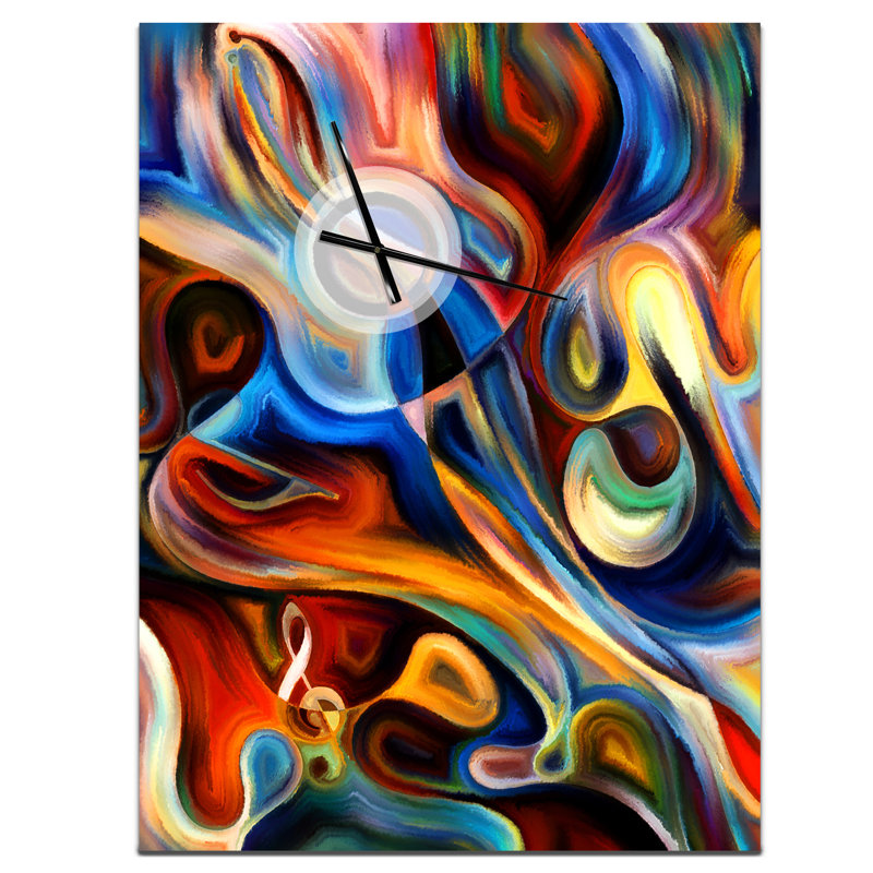 Abstrait musique et rythme - Horloge murale moderne, Très grand