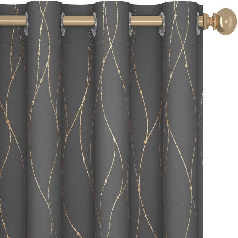 Blackout Curtain Pair, Light Grey, 132cm W x 214cm D