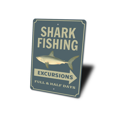 Shark Fishing Aluminum Sign