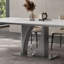 Ensemble de table de salle à manger rectangulaire simple en faux marbre-104254914