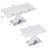 Modern Square Dining Table, Stretchable, White Table Top+MDF X-Shape Table Leg With Metal Base