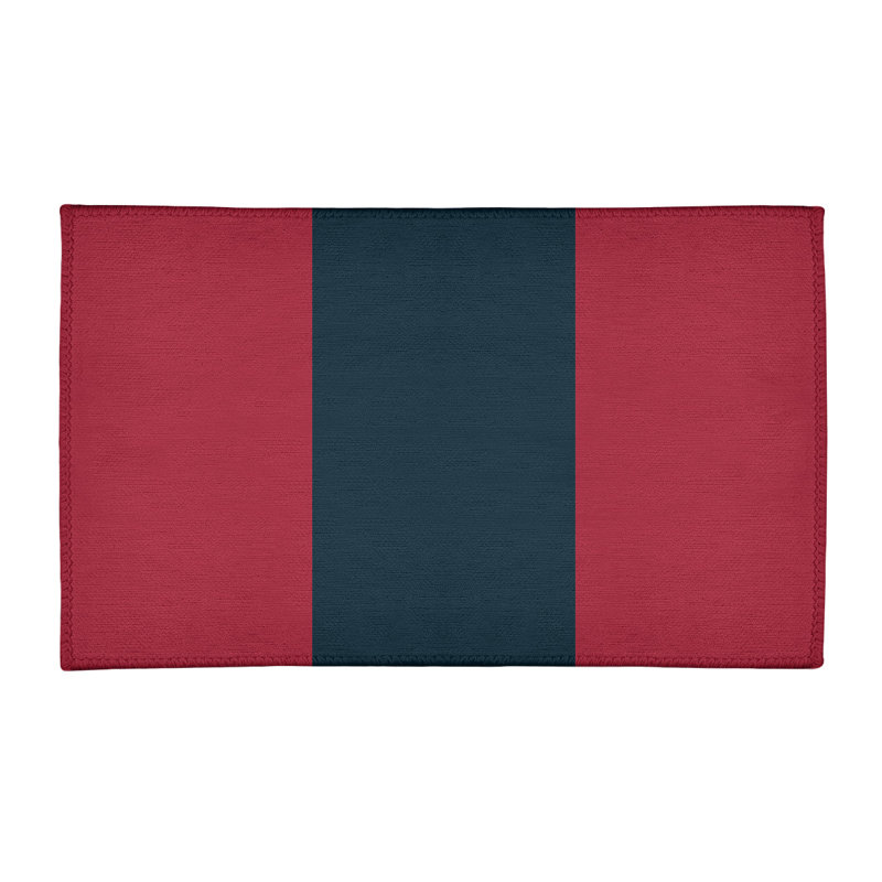 Tapis à rayures de football de couleur rouge houston, Rectangle 3 pi x 5 pi