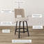Tabouret de bar et de comptoir pivotant avec dossier Seagrass Arshavir-198901422-198901421
