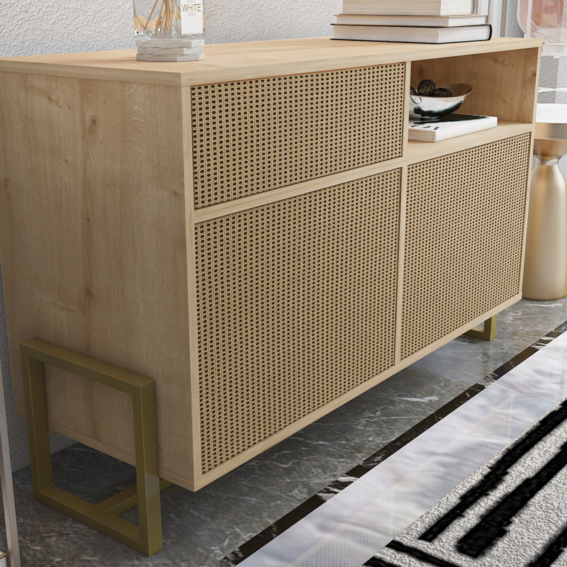 Nenzel 120cm Wide, Sapphire Oak/Rattan Pattern