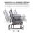 Patio Glider Bench With Coffee Table Incorporation. Gray Metal Frame For Outdoor Use. Double Gliding Delight. Breathable Fabric . Supports 726 Lbs. Backyard, Garden, Porch Favored. 32"D X 58.25"W