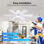 46" 6-blade Ceiling Fan With Light Kit And Remote Control-907771959-907771957