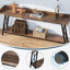 Console industrielle extra longue 70,9 pouces, canapé brun rustique avec structure en métal robuste pour les espaces étroits et une utilisation polyvalente