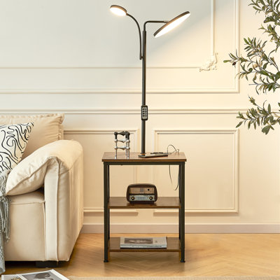 Vastha End Coffee Table with Charging Board & Dimmable LED Floor Lamp -  17 Stories, 7C902652110043B781C8D6C472B51D6A