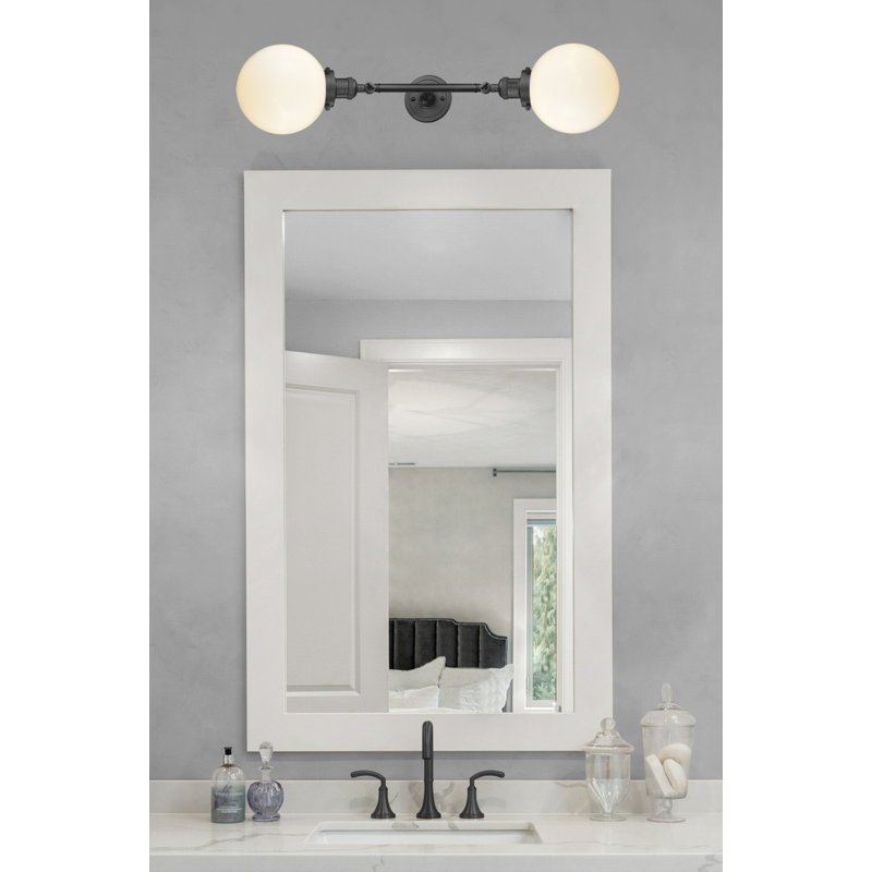 Clementina 2 - Light Dimmable Vanity Light, 6 Watt Vinage LED Bulb, Matte White Cased, Oil Rubbed Bronze