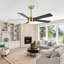 Ventilateur de plafond à 5 pales à DEL à intensité variable et télécommande, moteur CC réversible à 6 vitesses sans bruit-1592565382-1585681388