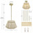 Hagedorn 4 - Light Dimmable Candle Style Lantern Geometric Chandelier Pendant with Soft Gold Hardware and Adjustable Hanging Height