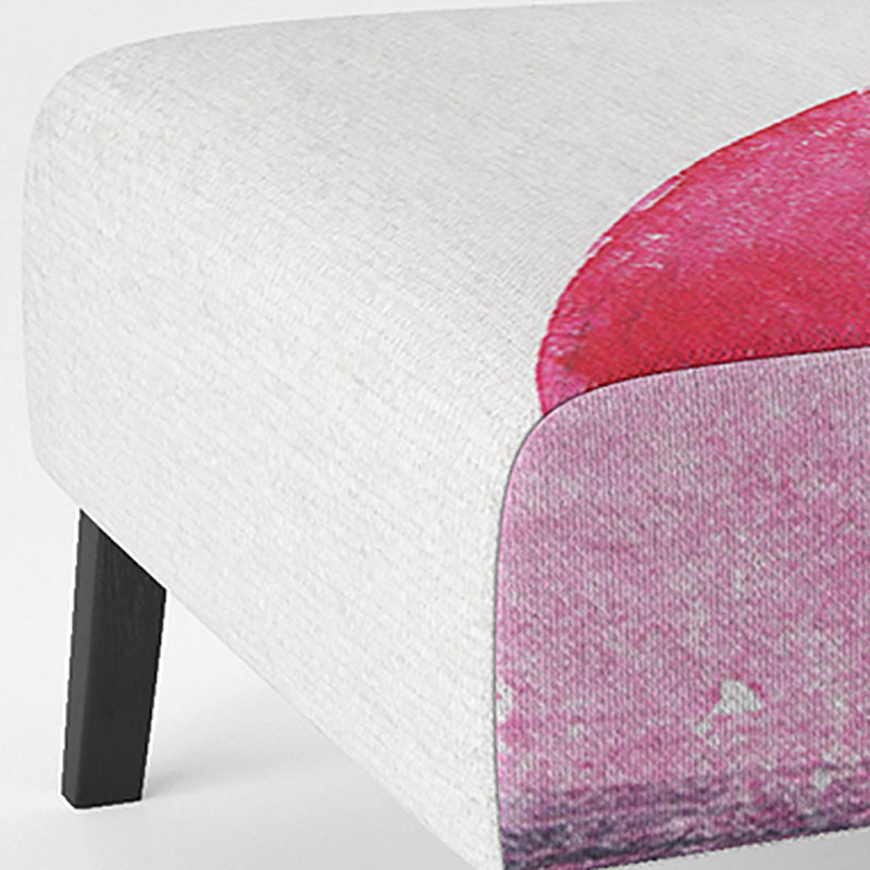 Brechta Vibrant Curve Design II - Velvet Upholstered Modern Slipper Chair, Pink/White