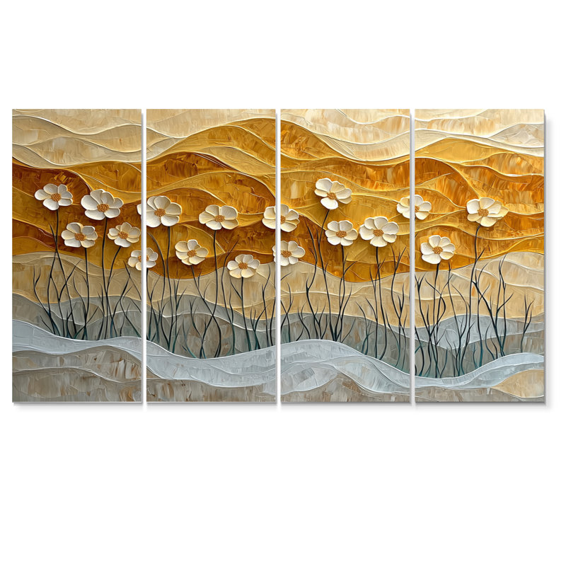 Désert fleur de bleuet I - décoration murale bleuets - Art mural traditionnel, H 28 po x l 48 po, 4