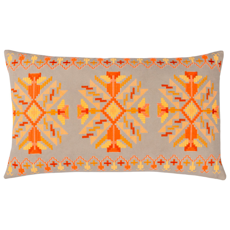 Kalina Geometric Rectangular Cushion, Orange