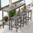 Modern Design Kitchen Dining Table, Pub Table, Long Dining Table Set With 3 Stools, Easy Assembly-1347198537