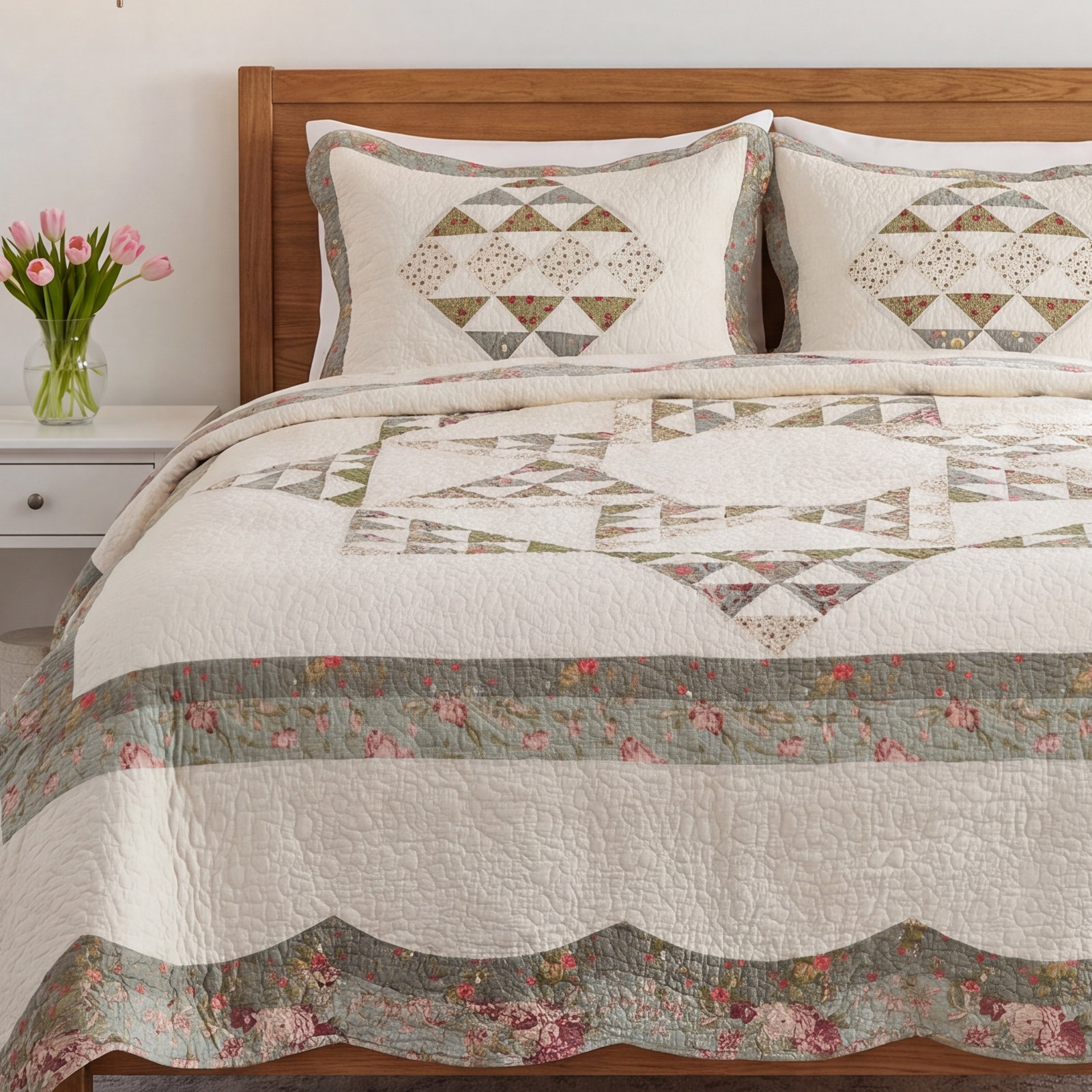 Berna Cotton Quilt Set, Queen