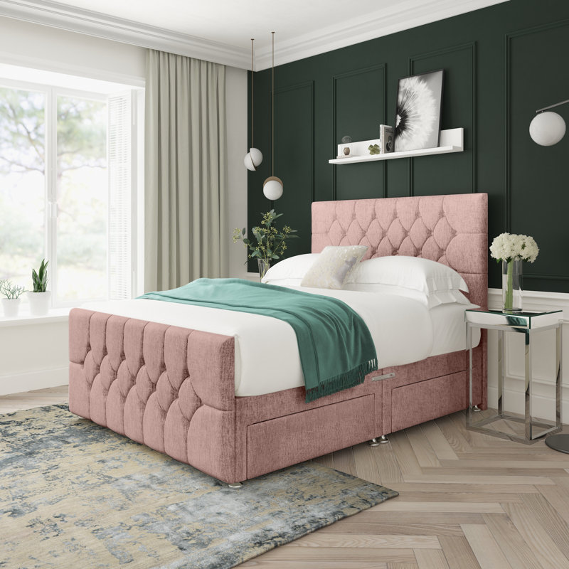 Upholstered Divan Bed, Kingsize (5'), Mink