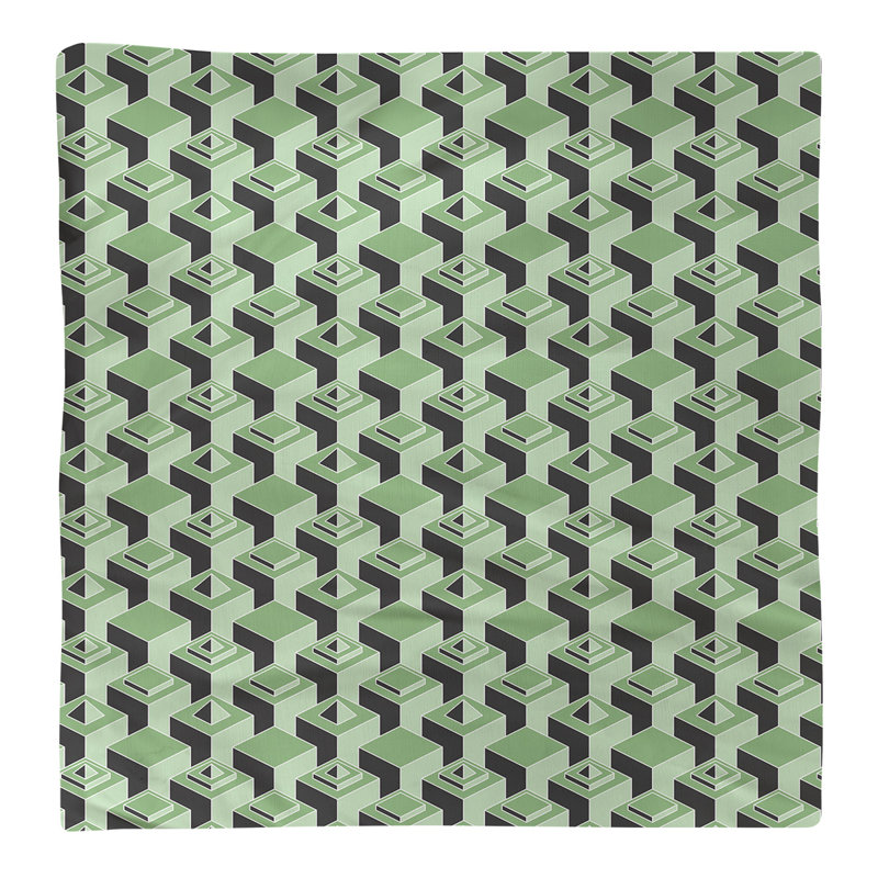 Serviette de table en coton à motif de gratte-ciels à deux couleurs, H 0,1 po x l 22 po x P 22 po, Vert clair