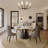  5-Pieces Modern Dining Room Sets (47" Round Dining Table + 4 Chairs) Pre-Assembly, Sintered Stone Tabletop Kitchen Dining Table Set with PU Upholstered Chairs